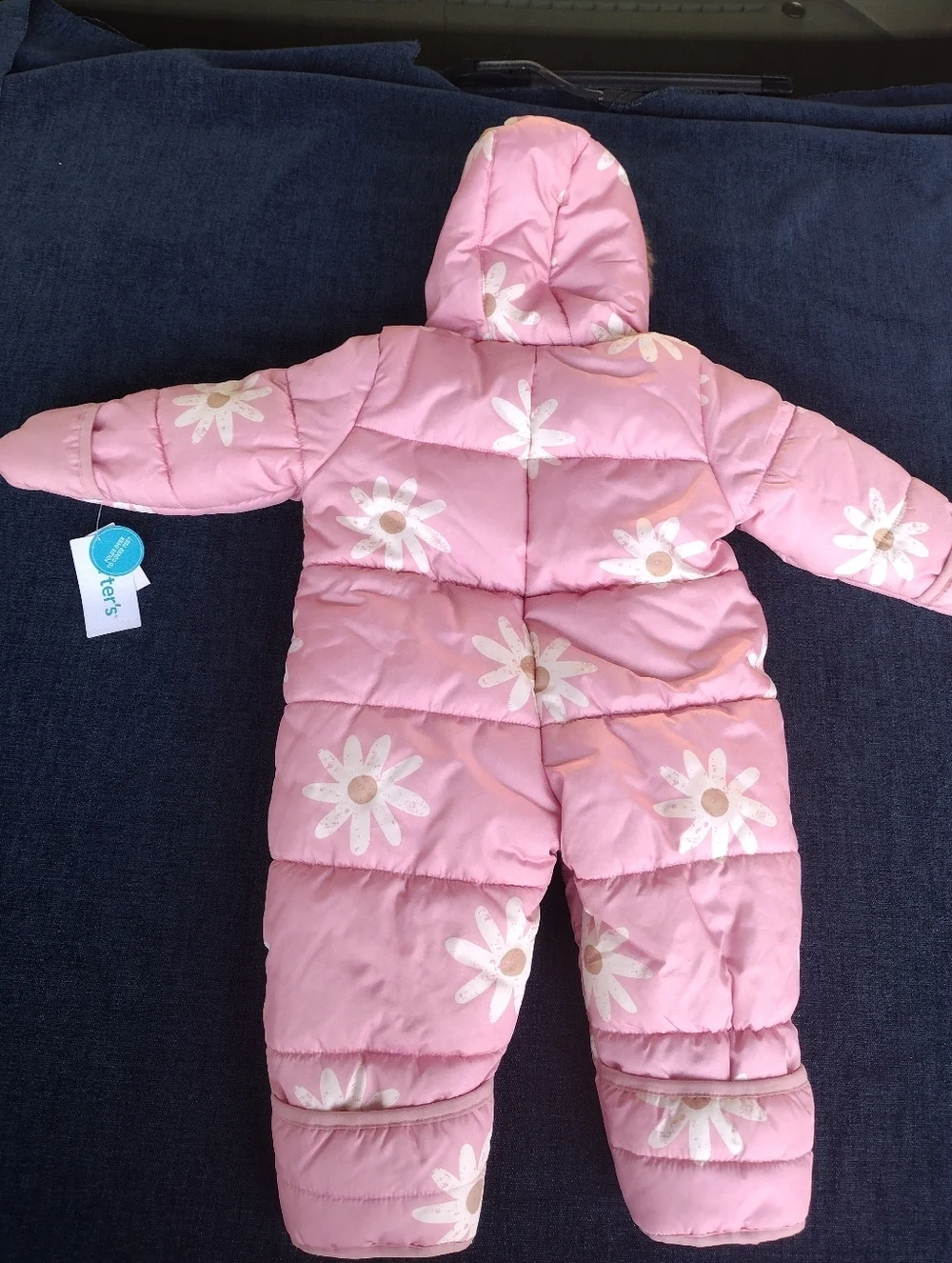 BRAND NEW Baby Girl Carter's Faux Fur-Trimmed Hooded Printed Snowsuit 6-9 M
